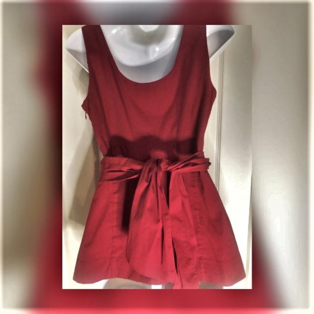 Ann Taylor Sleeveless Tie Front Faux Wrap Top